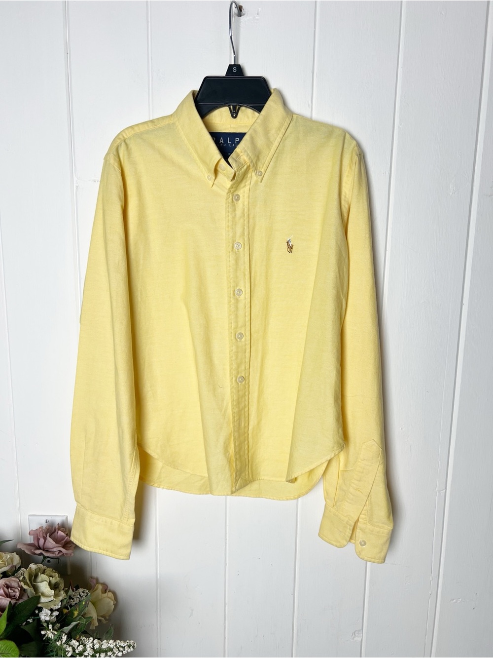 Ralph Lauren Yellow Button Down Shirt with Logo